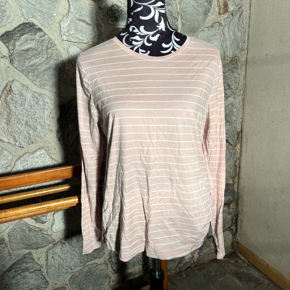 Time & Tru White & Pink Long Sleeve L - Picture 1 of 4